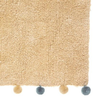  Tapis Enfant 100x150 Beige à Pompons Atmosphera