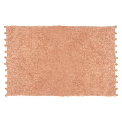  Tapis Enfant 100x150 Rose à Pompons Atmosphera