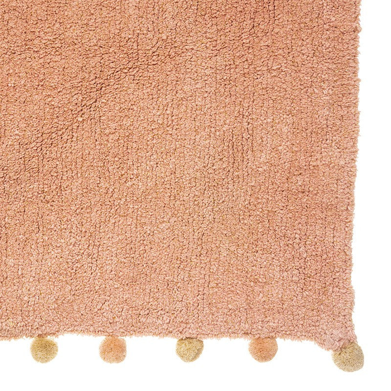  Tapis Enfant 100x150 Rose à Pompons Atmosphera