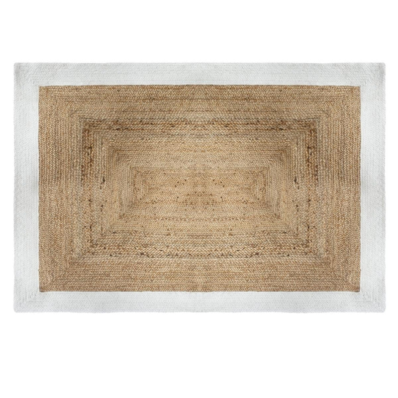  Tapis Jute Naturel Bord Blanc 120x170 Atmosphera
