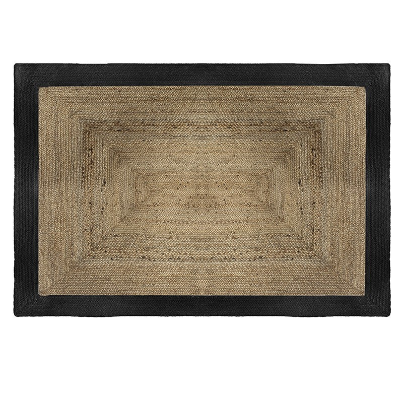  Tapis Jute Naturel Bord Noir 120x170 Atmosphera