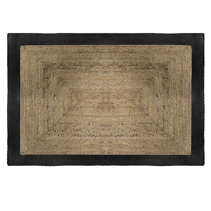  Tapis Jute Naturel Bord Noir 120x170 Atmosphera
