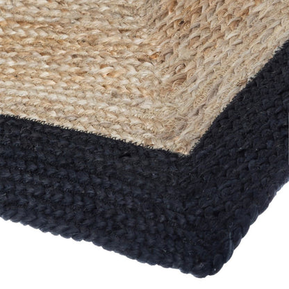  Tapis Jute Naturel Bord Noir 120x170 Atmosphera