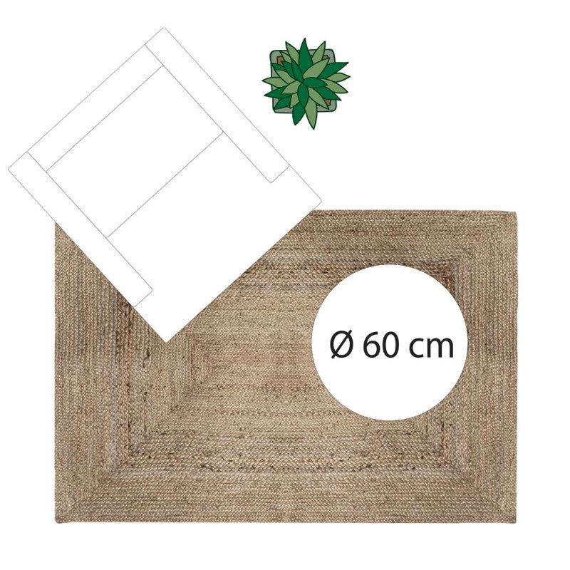  Tapis Jute Naturel Rectangulaire 120x170 Atmosphera