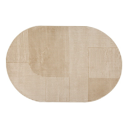  Tapis Ovale 160 X 235 Relief Beige Jana Atmosphera