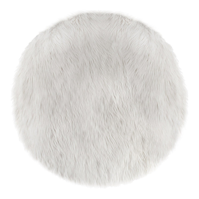  Tapis Rond 90 Cm Fausse Fourrure Blanche Atmosphera