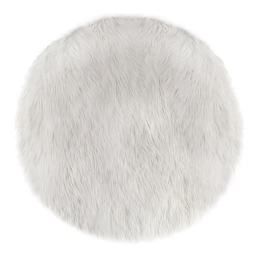  Tapis Rond 90 Cm Fausse Fourrure Blanche Atmosphera