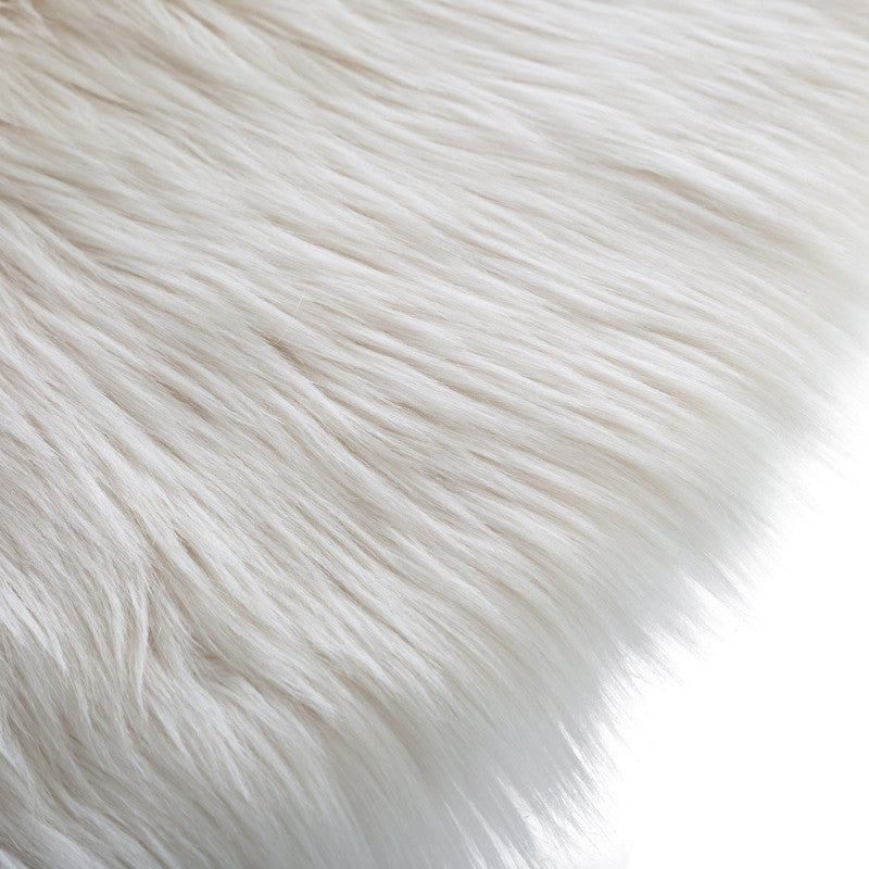  Tapis Rond 90 Cm Fausse Fourrure Blanche Atmosphera