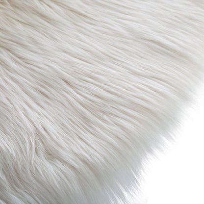  Tapis Rond 90 Cm Fausse Fourrure Blanche Atmosphera