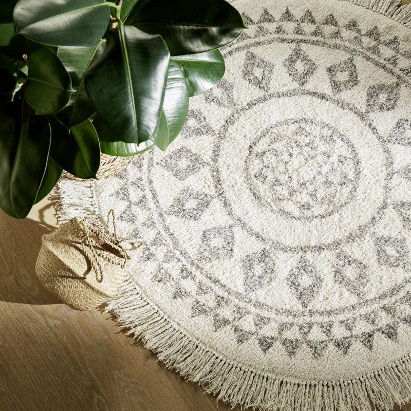  Tapis Rond à Franges D120 Cm Etnik Atmosphera