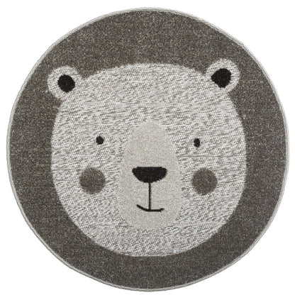  Tapis Rond D80 Ours Gris Atmosphera