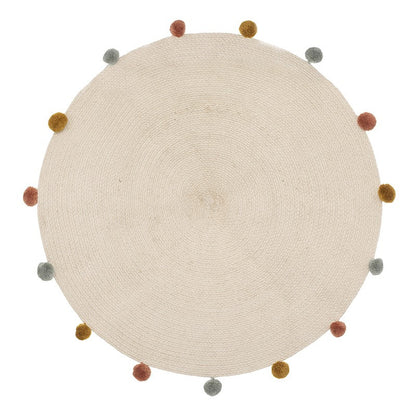  Tapis Rond D90 à Pompons Arlequin Atmosphera