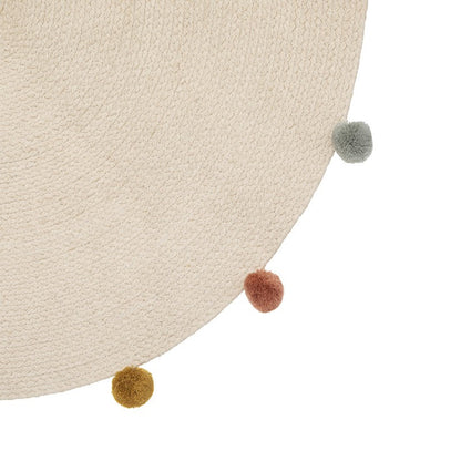  Tapis Rond D90 à Pompons Arlequin Atmosphera