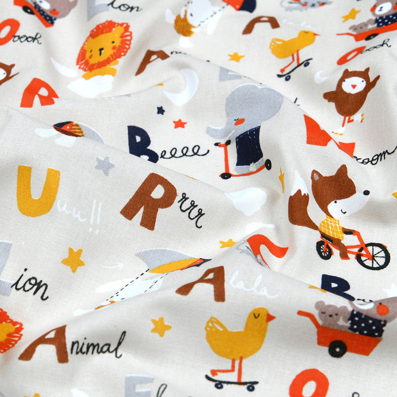  Tissu Cretonne Alphabet 160cm 140g Multicolore