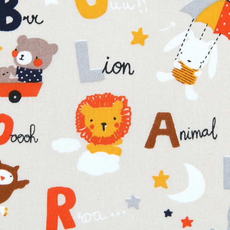  Tissu Cretonne Alphabet 160cm 140g Multicolore