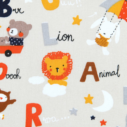  Tissu Cretonne Alphabet 160cm 140g Multicolore