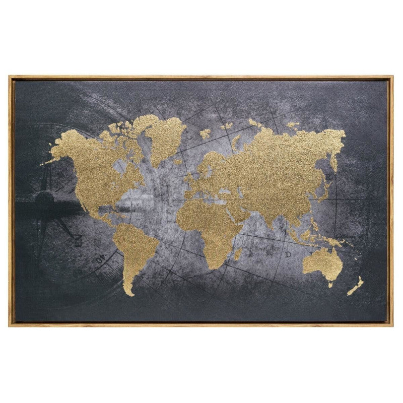  Toile Imprimée Monde Encadrée 58x88 Atmosphera